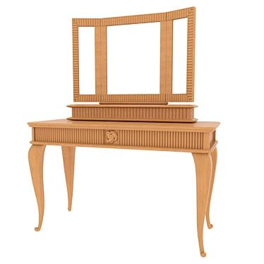 Elegant Camelia Mirror & Dressing Table 3D model image 1 