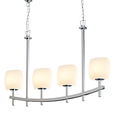 Contemporary Chrome Finish Chandelier 3D model image 1 