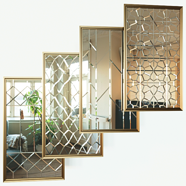 Elegant Mirror Tiles - 2100mm x 1200mm 3D model image 1 