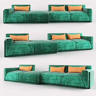 Modern Green Sofa: 3DsMax, OBJ, Corona, Vray 3D model image 1 