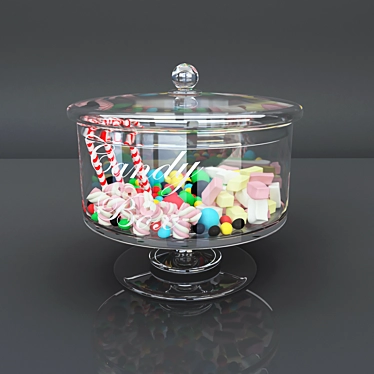 Elegant Glass Candy Box: Sweetness in Style 3D model image 1 