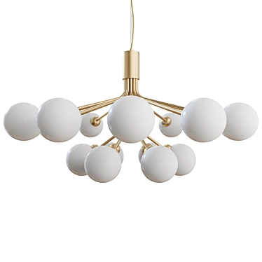 APIALES 18 Chandelier: Elegance in Brushed Brass & Satin Black 3D model image 1 