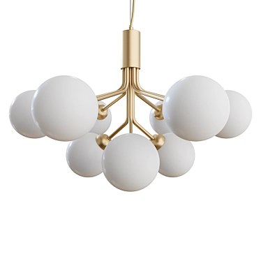 APIALES 9 Opal & Brass Chandelier 3D model image 1 