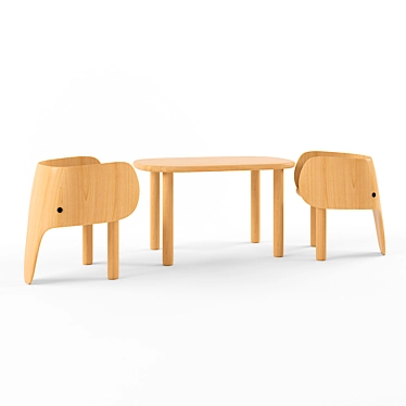 Elephant Table & Chair Set 3D model image 1 