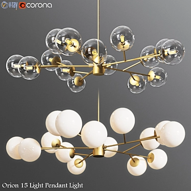 Modern Orb Pendant with Clear & Opaque Glass 3D model image 1 