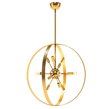 Elegant Warm Brass Chandelier 3D model image 1 