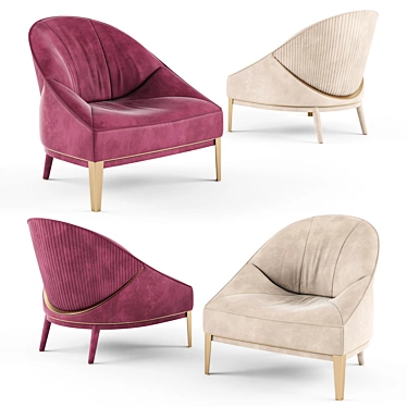Elegant Rosemary Upholstered Armchair 3D model image 1 