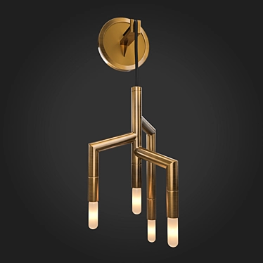 Elegant Flowing Candle Sconce 3D model image 1 