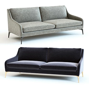 West Elm Alto Sofa: High-Detailed 3D Set 3D model image 1 