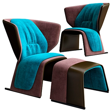Elegant Modern Armchair by Patricia Urquiola 3D model image 1 