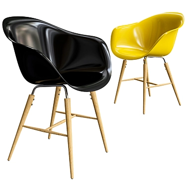 Forum Wood braun: Stilvoller Stuhl mit Armlehne 3D model image 1 