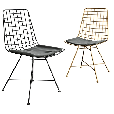 Sleek Grid Black Chair 3D model image 1 