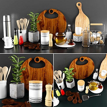 Essential Kitchen Gadgets: Convenient Accessory Set 3D model image 1 