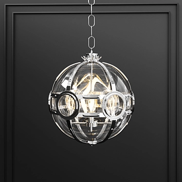Amsterdam Pendant Light: Sleek Metal and Glass Design 3D model image 1 