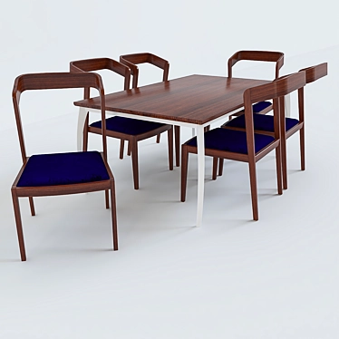 Elegant Mahtab Dining Set 3D model image 1 