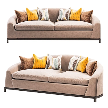 Elegant Curved London Sofa 3D model image 1 