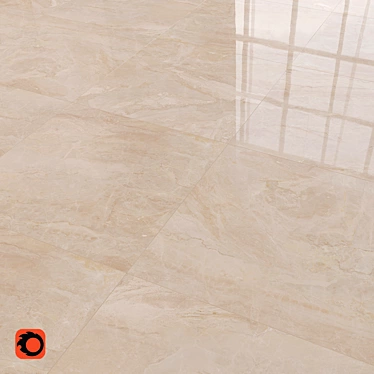 Beige Marble Meloren Floor Tile 3D model image 1 