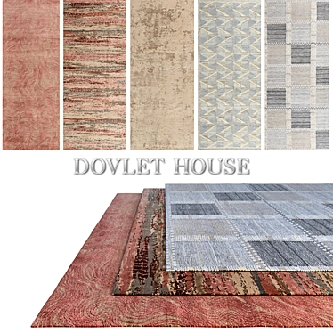 DOVLET HOUSE Carpets - Set of 5 (Part 335) 3D model image 1 
