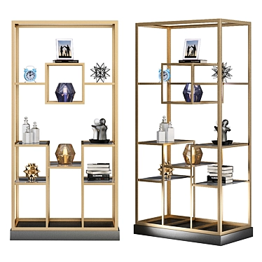 Modern and Sleek Cora Bookcase 3D model image 1 