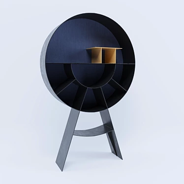 Sleek Black Caos Bookshelf: Alessandro Guerriero Design 3D model image 1 