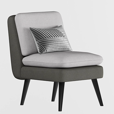 Modern Marshmallow Grey Accent Chair 3D model image 1 