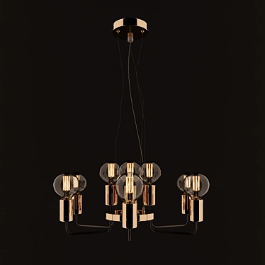 Gelo Hanging Chandelier: Elegant Gold & Black 3D model image 1 