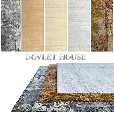 Title: DOVLET HOUSE 5-Piece Carpets Set 3D model image 1 