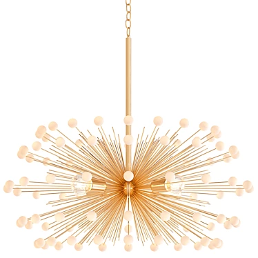 White Beaded Urchin Chandelier Sputnik