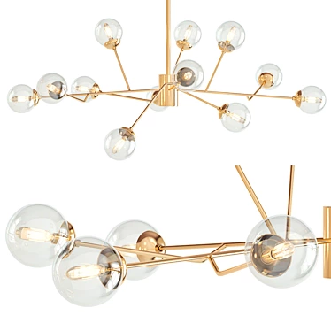 Elegant Rustic Dallas Chandelier 3D model image 1 