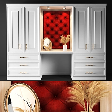 Ruby Red Wardrobe: Stylish Storage Solution 3D model image 1 