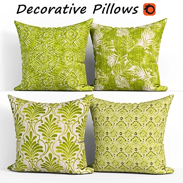 Green Outdoor Decorative Pillow Set 3D model image 1 