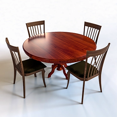 Picasso Chair & Table Set 3D model image 1 