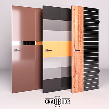 Modern Aluminium Interior Door with Invisible Design 3D model image 1 