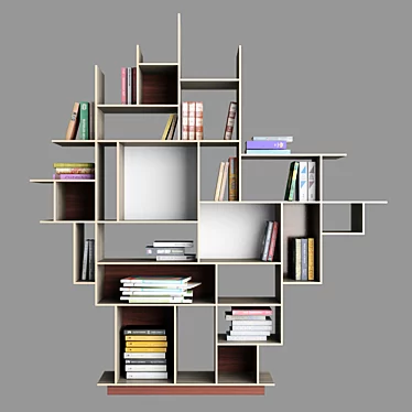 Italian Plywood Bookcase 3D model image 1 