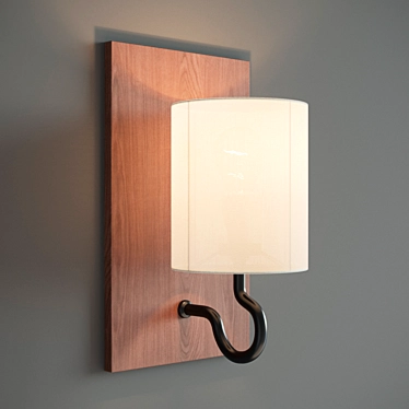 Modern Wall Lamp with Built-in Filament Bulb 3D model image 1 