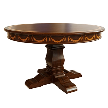 Elegant Veneer Dining Table 3D model image 1 