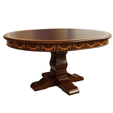 Elegance Veneer Dining Table 3D model image 1 