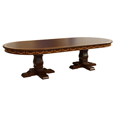 Elegant Veneer Dining Table 3D model image 1 