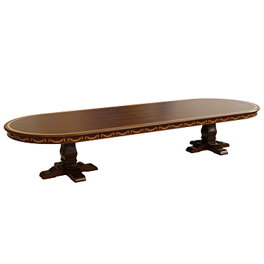 Elegant Veneer Dining Table 3D model image 1 