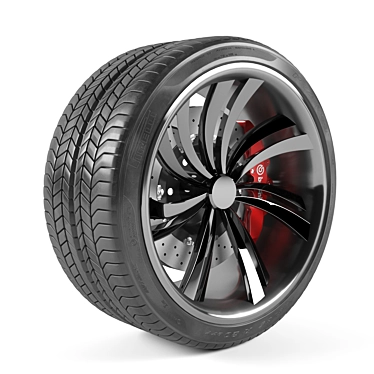 Title: Sleek Car Wheel 3D model image 1 