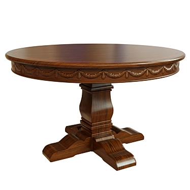 Exquisite Carved Dining Table 3D model image 1 