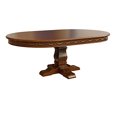 Elegant Threaded Dining Table 3D model image 1 