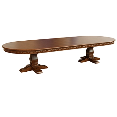 Elegant Threaded Dining Table 3D model image 1 