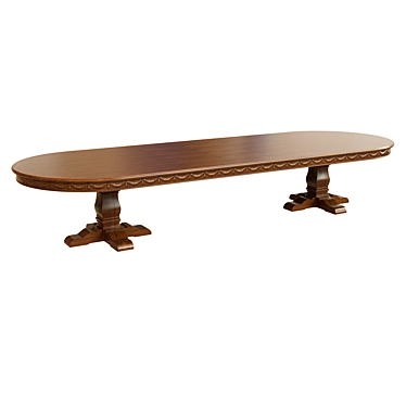 Elegant Threaded Dining Table 3D model image 1 