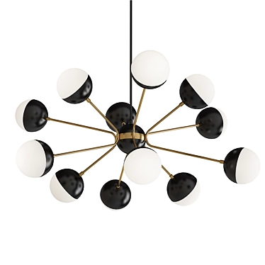 Vintage Orb Chandelier - Rewired 3D model image 1 