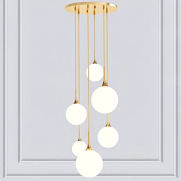 Whitley Round Chandelier: Elegant Lighting for Any Space 3D model image 1 