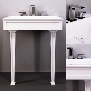 Eleganza 70 Console Basin: Classic Design, Matte Finish 3D model image 1 