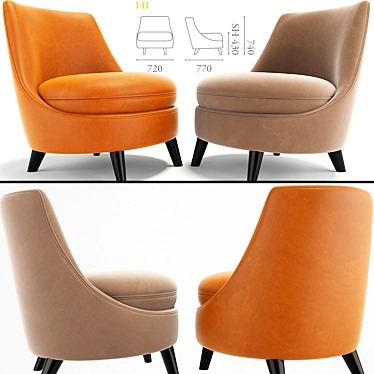 Elegant Pimlico Armchair: Timeless Design 3D model image 1 