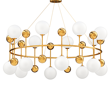 Modern Golden Milk Bubble Chandelier 3D model image 1 