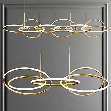 Elegant Dual-Ring Chandelier 3D model image 1 